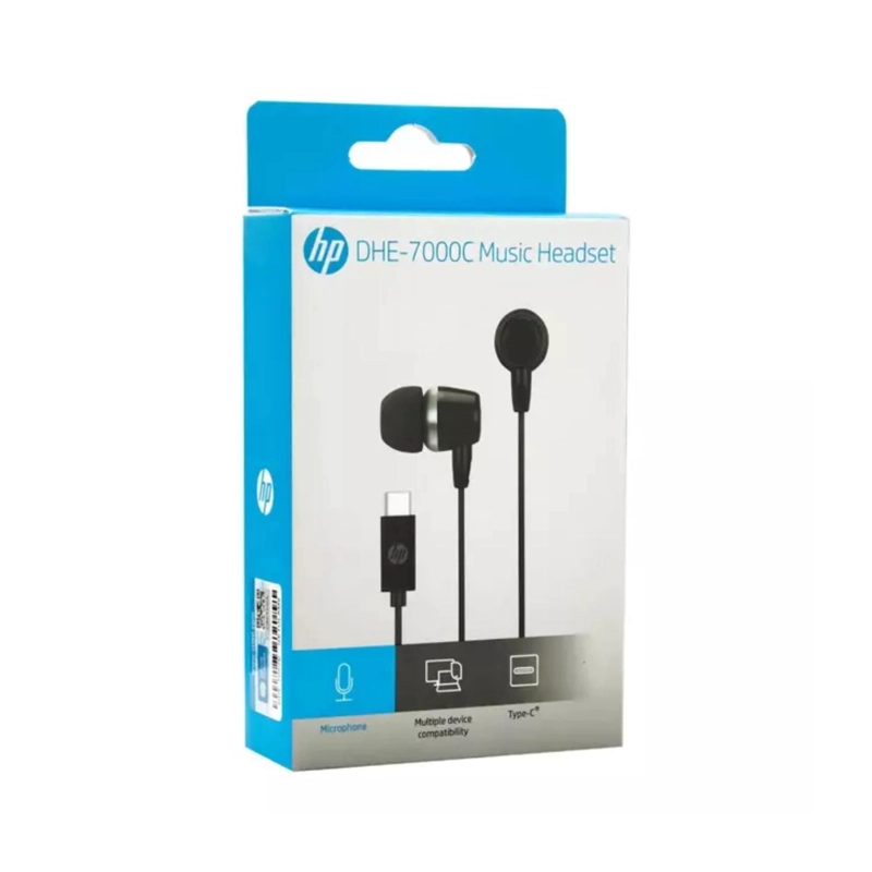 AUDIFONOS ALAMBRICOS USB C MANOS LIBRES NEGRO DHE-7000C HP - 2