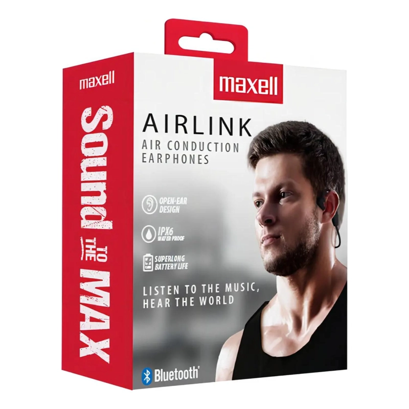 AUDIFONOS BLUETOOTH INEAR DEPORTIVOS NEGRO AIRLINK MAXELL - 2