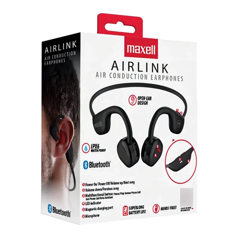 AUDIFONOS BLUETOOTH INEAR DEPORTIVOS NEGRO AIRLINK MAXELL - 3