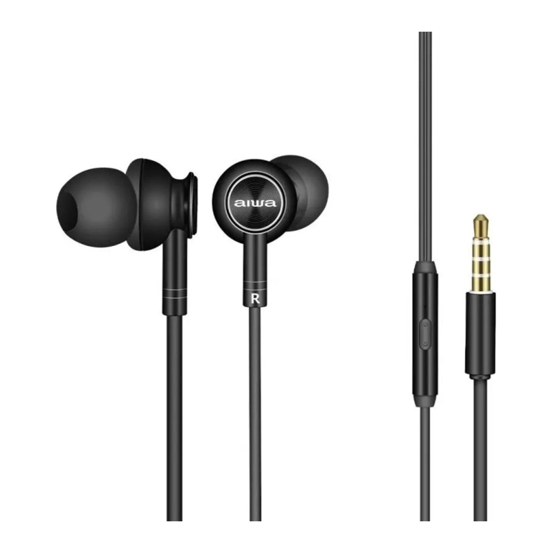 AUDIFONOS MANOS LIBRES JACK 3.5MM INEAR NEGRO AW1 AIWA - 1