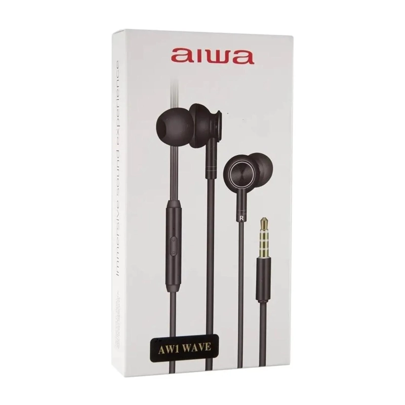 AUDIFONOS MANOS LIBRES JACK 3.5MM INEAR NEGRO AW1 AIWA - 3
