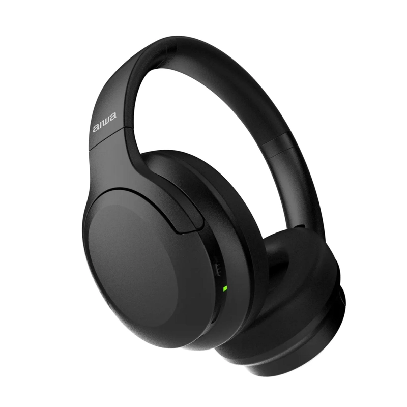 AUDIFONOS BLUETOOTH OVEREAR PLEGABLES NEGRO AW-45ANC AIWA - 1