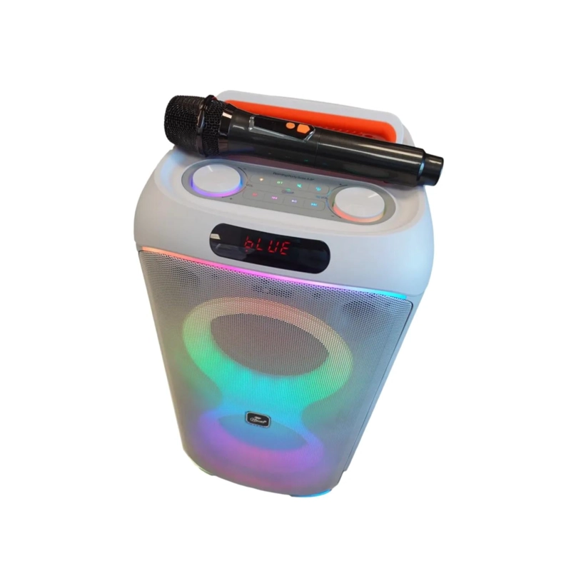 PARLANTE KARAOKE BLUETOOTH TWS 45W RMS BLANCO FLAMING PARTY BASS MLAB - 2