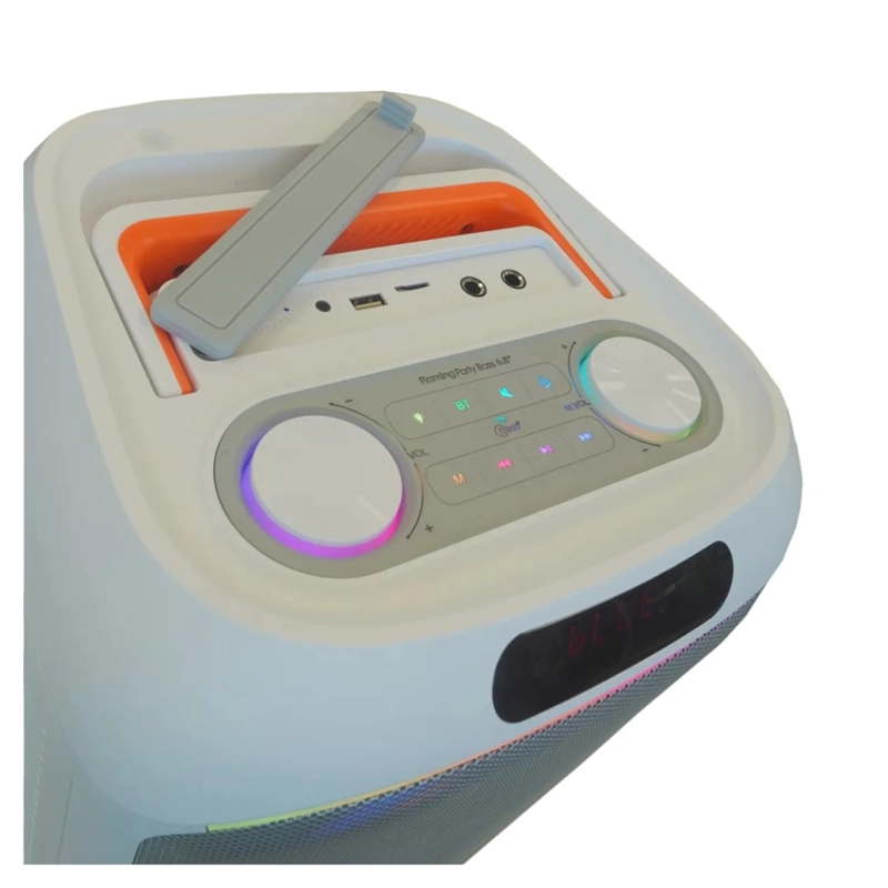 PARLANTE KARAOKE BLUETOOTH TWS 45W RMS BLANCO FLAMING PARTY BASS MLAB - 3