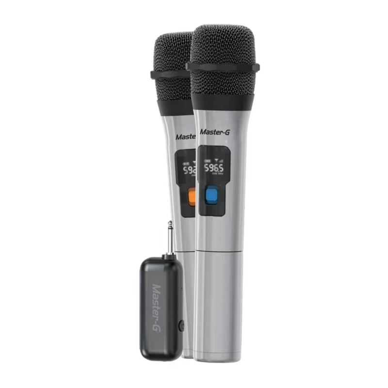 KIT 2 MICROFONOS UHF INLAMBRICOS PARA PARLANTES GRIS MASTER-G - 2