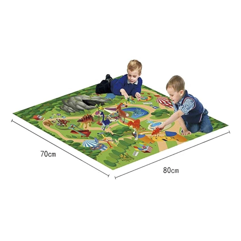 JUGUETE SET DINOSAURIOS 28PZAS CON MAT 80X70CM CAJA INFANTIL - 2