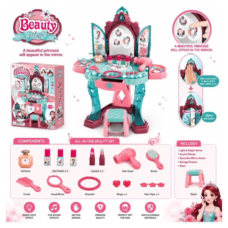 JUGUETE TOCADOR INFANTIL 18PZAS LUCES Y SONIDOS PRINCESA INFANTIL - 5
