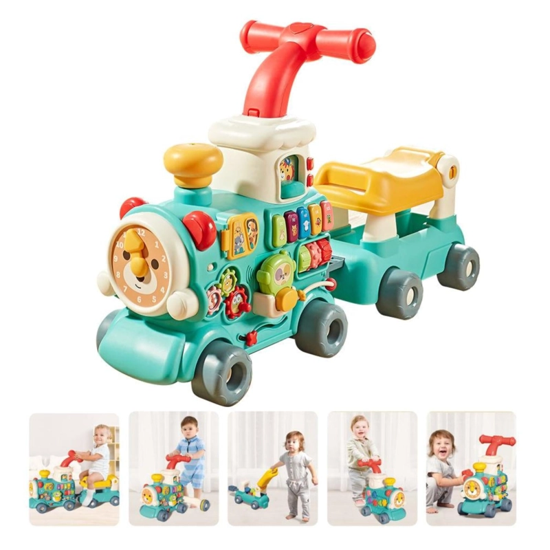 JUGUETE TREN CAMINADOR 5 EN 1 DIDACTICO CON SONIDOS AZUL INFANTIL - 2