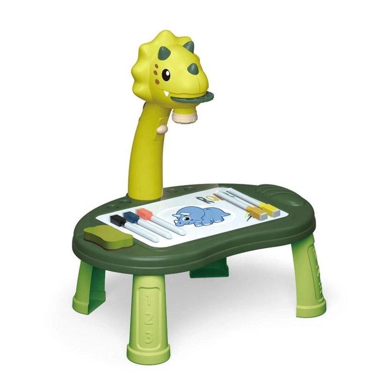 JUGUETE MESA PROYECTORA DE DIBUJOS DINOSAURIOS 34PZAS VERDE INFANTIL - 1