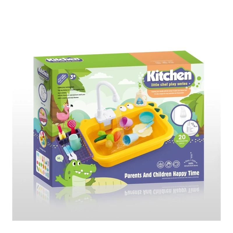 JUGUETE LAVAVAJILLAS 20PZAS INTERACTIVO ACCSORIOS AMARILLO INFANTIL - 4