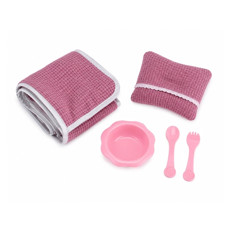 JUGUETE MUÑECA BEBE 35CM CON ACCESORIOS ROSADO INFANTIL - 4