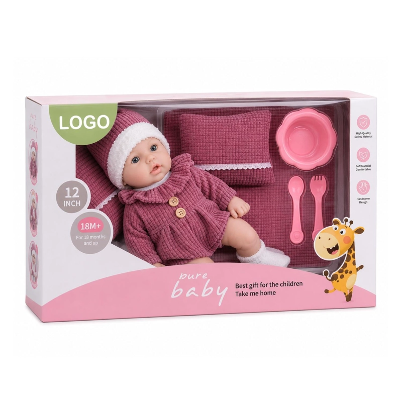 JUGUETE MUÑECA BEBE 35CM CON ACCESORIOS ROSADO INFANTIL - 5