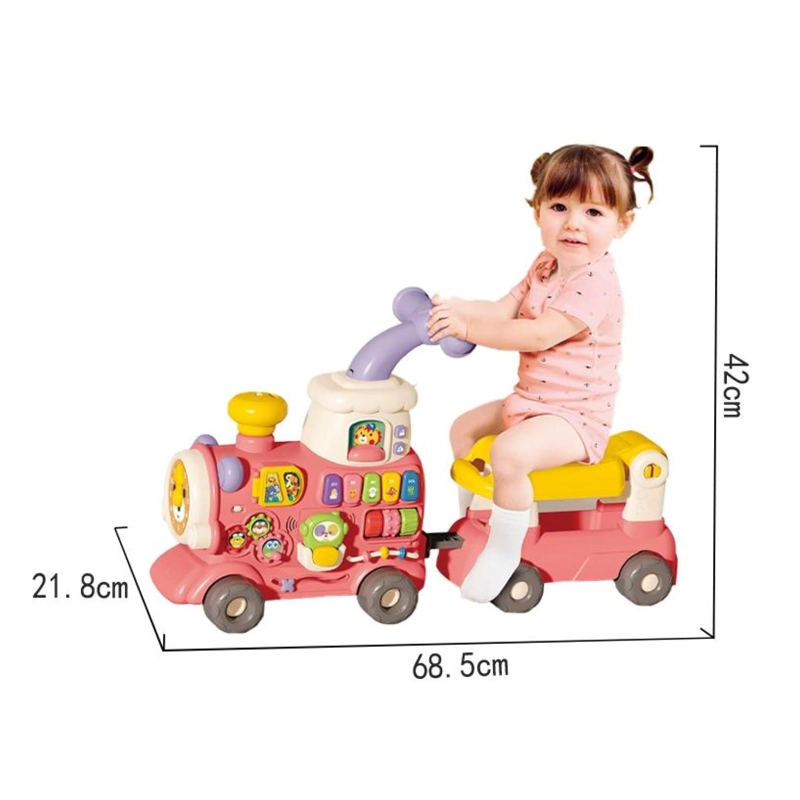 JUGUETE TREN CAMINADOR 5 EN 1 DIDACTICO CON SONIDOS ROSADO INFANTIL - 2