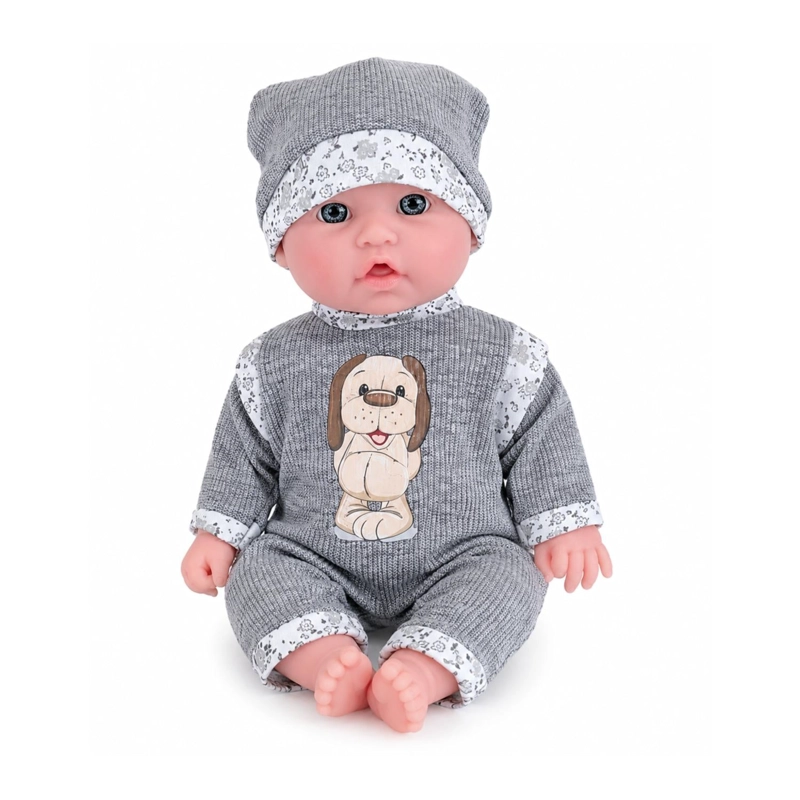 JUGUETE MUÑECA BEBE 35CM CON ACCESORIOS GRIS INFANTIL - 4
