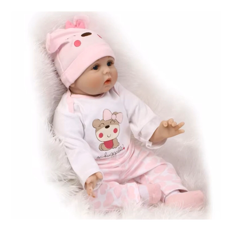 JUGUETE MUÑECA BEBE REBORN REALISTA 55CM CON ACCESORIOS INFANTIL - 2