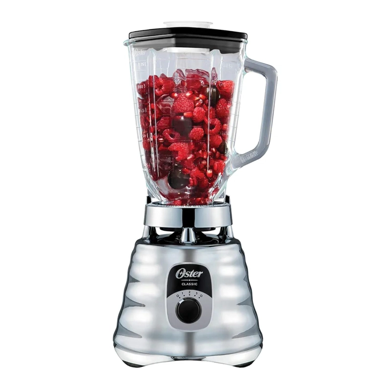 LICUADORA CLASICA CROMADA VASO VIDRIO 1250ML BLST4655 OSTER - 1