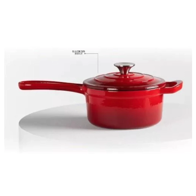 OLLA 19CM HIERRO FUNDIDO ESMALTADO ROJO TH-MCA19R THOMAS - 2