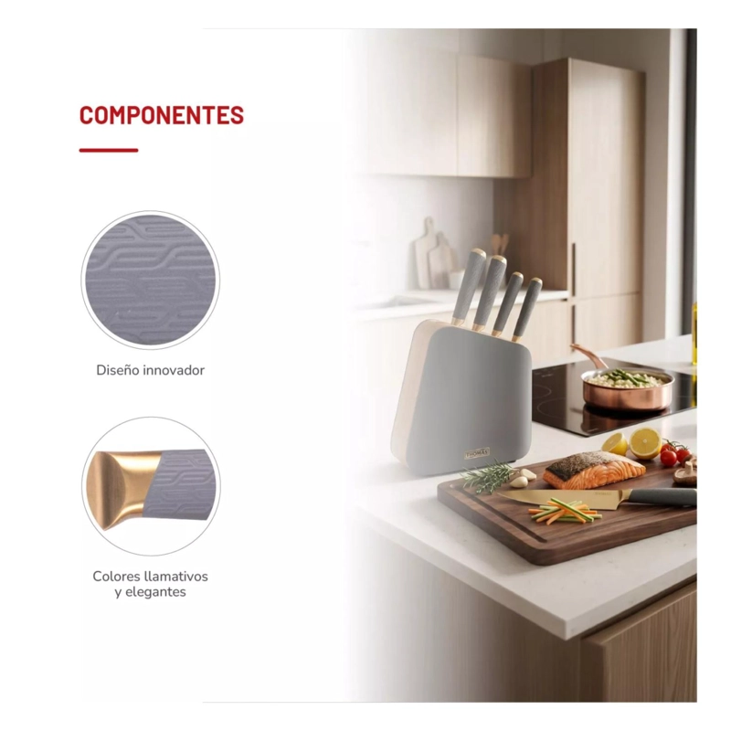 SET CUCHILLERIA 6PCS ACERO INOXIDABLE TH-MT06GD THOMAS - 3