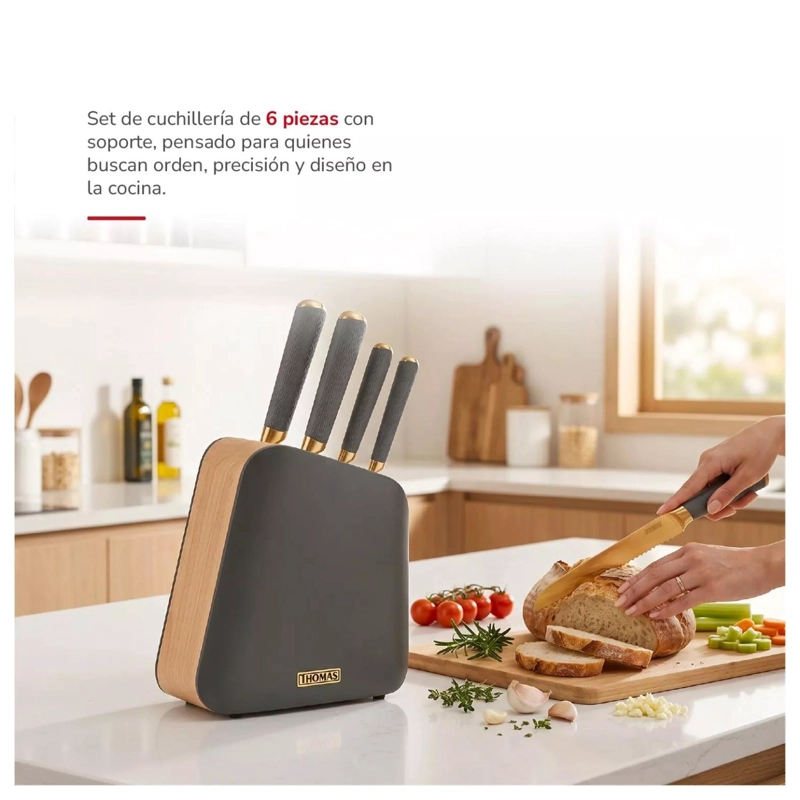 SET CUCHILLERIA 6PCS ACERO INOXIDABLE TH-MT06GD THOMAS - 4
