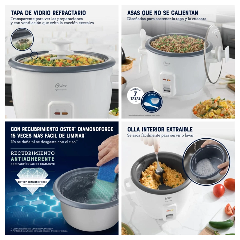 ARROCERA ELECTRICA 7 TAZAS 1700ML 1300W CKSTRCB7DFWHT OSTER - 4