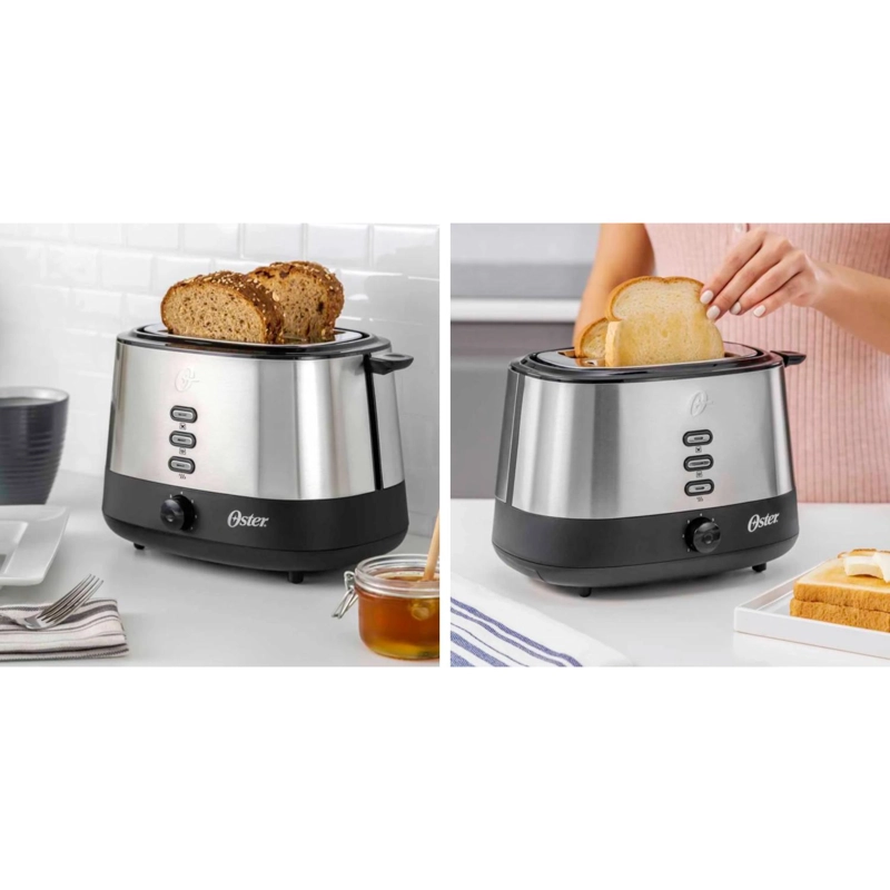 TOSTADOR DE PAN 2 REBANADAS 7T 800W ACERO INOX R500 OSTER - 2