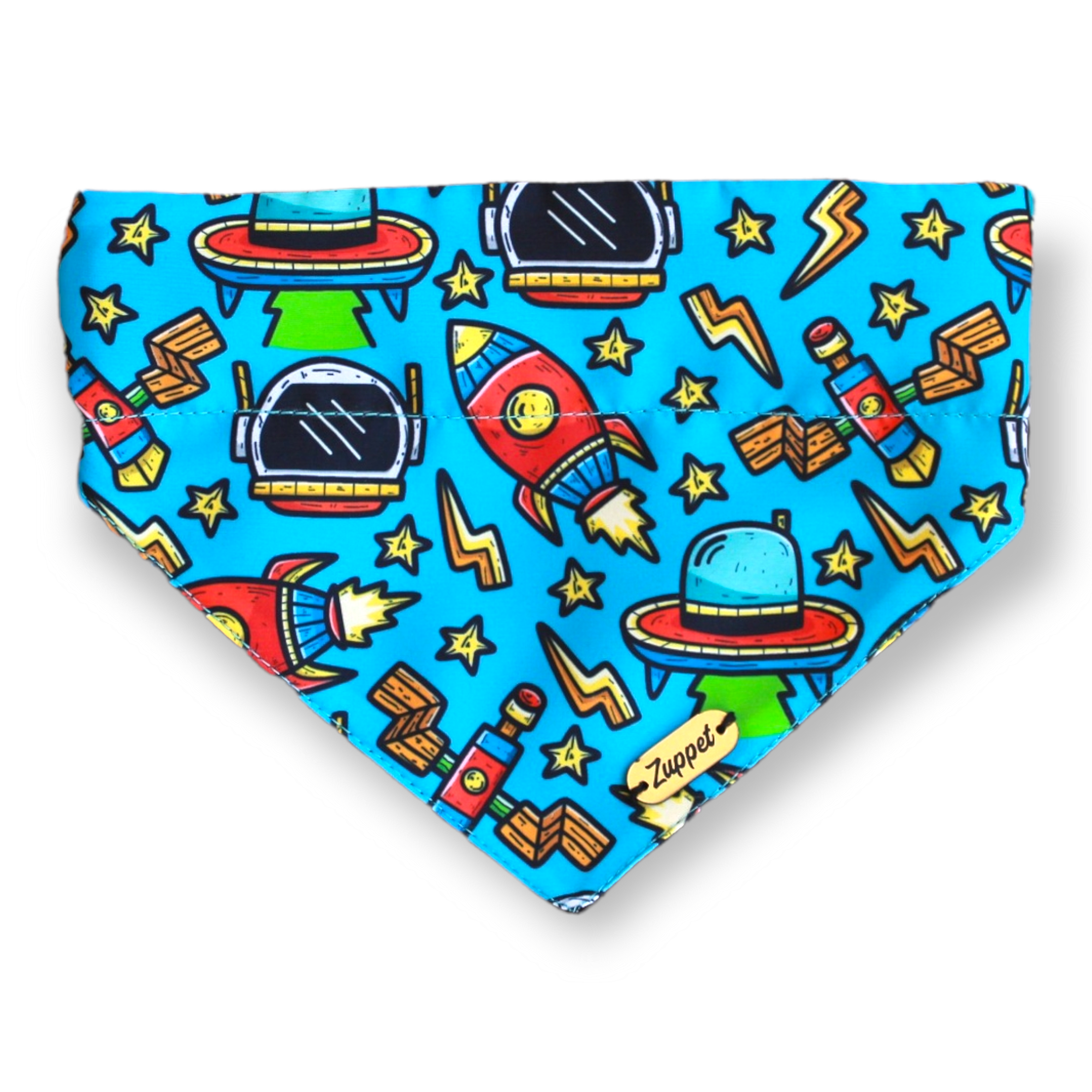 BANDANA PARA MASCOTAS DISEÑO UFOS AND ROCKETS PARTY - 1