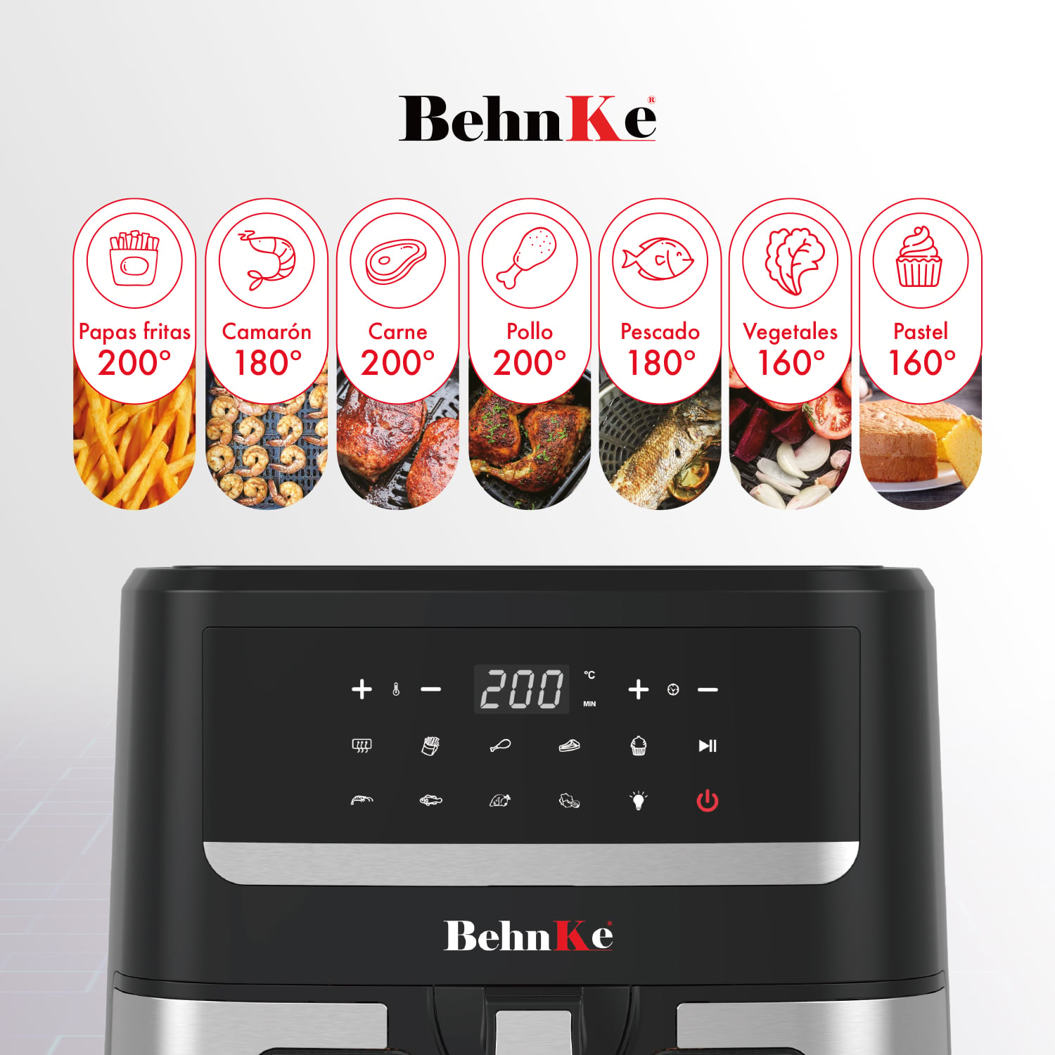 FREIDORA DE AIRE BEHNKE 9.2 LTS INCLUYE CESTA DE SILICONA DE REGALO - 3