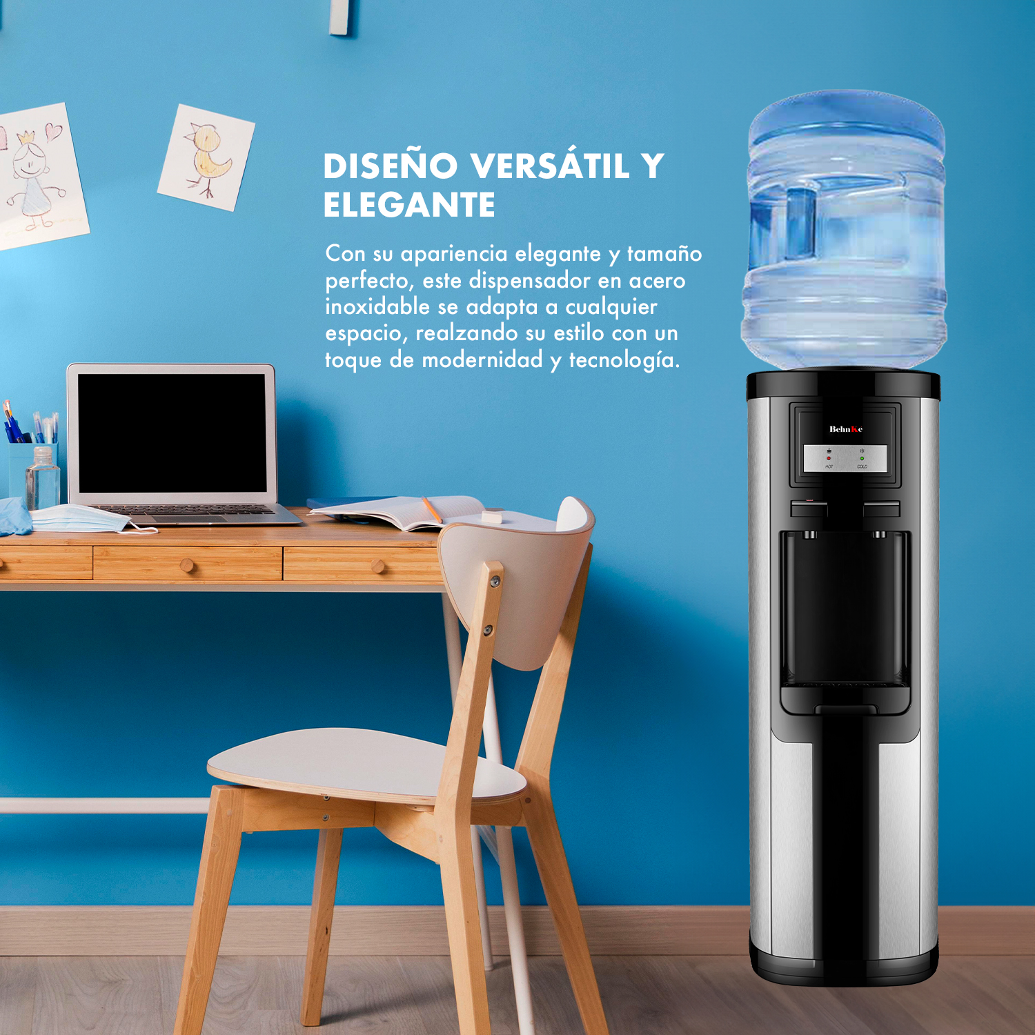 DISPENSADOR DE AGUA FRÍA Y CALIENTE – PEDESTAL CON CUERPO EN ACERO INOXIDABLE - 4