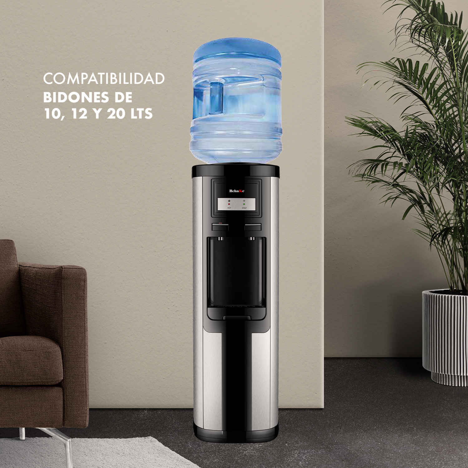 DISPENSADOR DE AGUA FRÍA Y CALIENTE – PEDESTAL CON CUERPO EN ACERO INOXIDABLE - 5