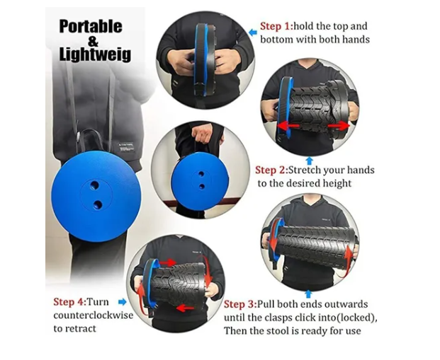SILLA TABURETE PLEGABLE PORTÁTIL PARA INTERIOR Y EXTERIOR - 3