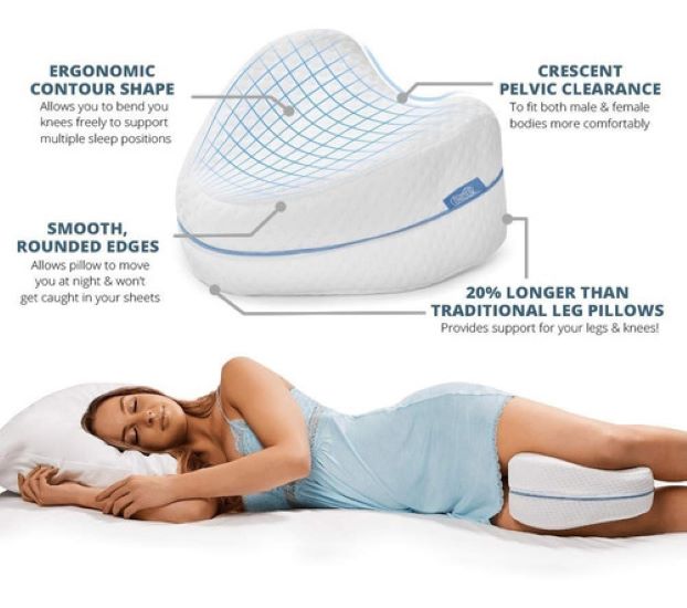 ALMOHADA PIERNAS RODILLAS COJÍN ORTOPÉDICO BLANCO - 2