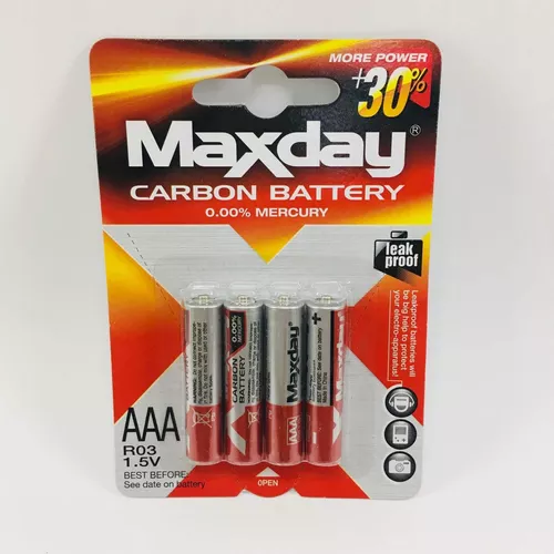 PACK DE 4 PILAS TRIPLE A MAXDAY - 1