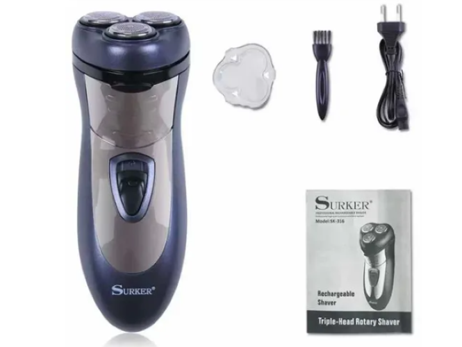 AFEITADORA RECARGABLE 3 CABEZAS RECORTADORA BARBAS HOMBRES - 3