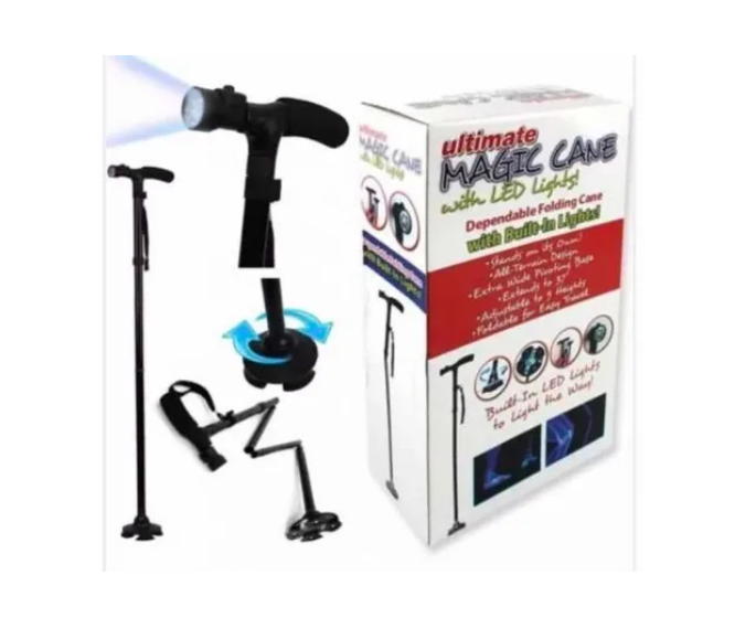 BASTÓN OUTDOOR ACERO INOXIDABLE MÁGICO ORTOPÉDICO CON LUZ LED PLEGABLE - 2