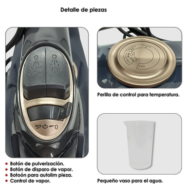 PLANCHA VAPOR ELÉCTRICA BASE CERÁMICA - 2