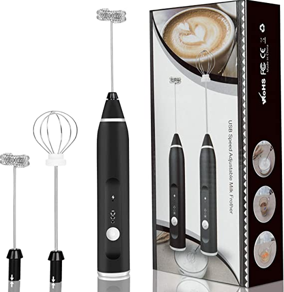 MINI BATIDOR REVOLVEDOR ELÉCTRICO DE LECHE CAFÉ HUEVOS RECARGABLE - 1