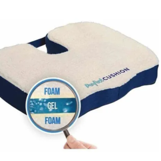 COJÍN ASIENTO GEL ALIVIA DOLOR ESPALDA ERGONÓMICO BLANCO - 1