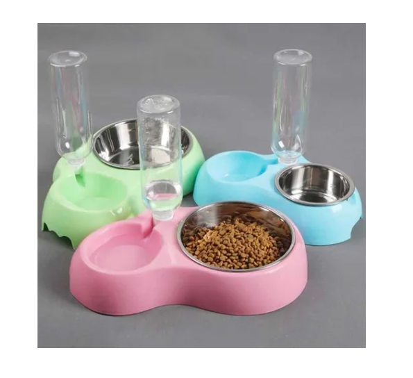 DISPENSADOR PERROS GATOS AGUA COMIDA ANTIDESLIZANTE - 1