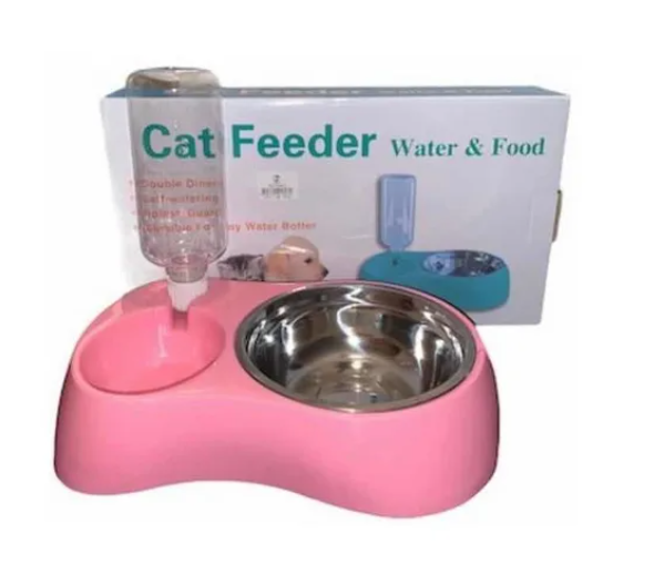 DISPENSADOR PERROS GATOS AGUA COMIDA ANTIDESLIZANTE - 4