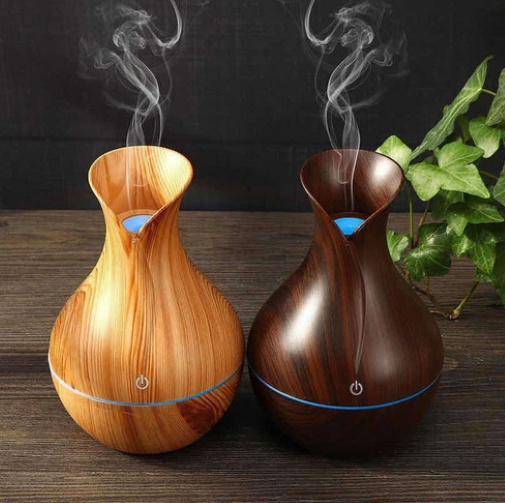 HUMIDIFICADOR DIFUSOR TIPO JARRÓN MADERA 130 ML + 12 ESENCIAS AROMATICAS - 4