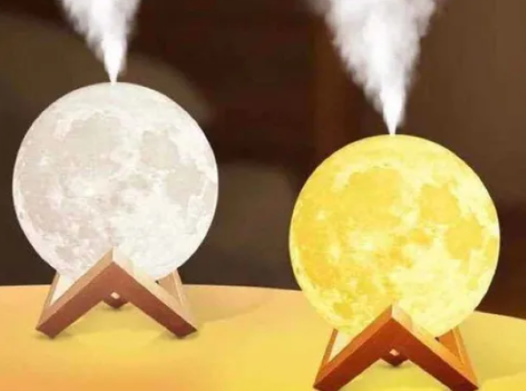 HUMIDIFICADOR TIPO LUNA LAMPARA 3D CON 3 LUCES DIFERENTES - 2