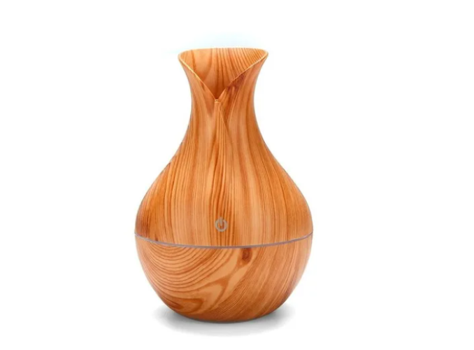 HUMIDIFICADOR Y DIFUSOR DE AROMA CON LUZ TIPO JARRÓN MADERA - 4