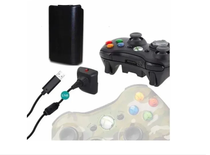 KIT DE CARGA Y JUEGA CONTROL XBOX 360 BATERÍA 8000MAH - 2