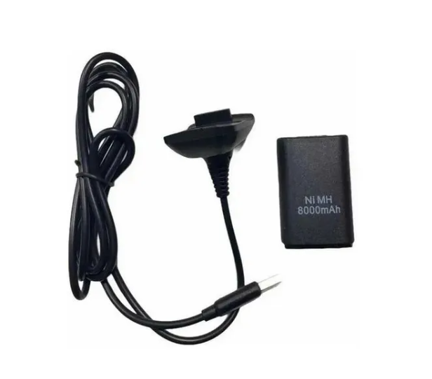 KIT DE CARGA Y JUEGA CONTROL XBOX 360 BATERÍA 8000MAH - 3