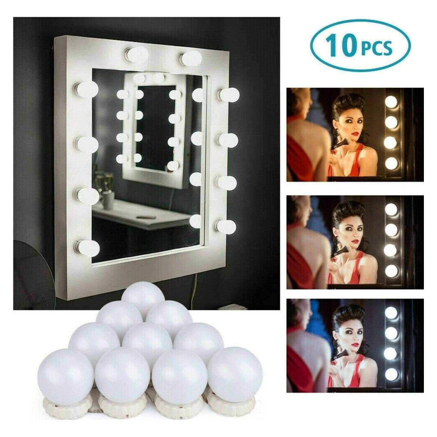 SET DE 10 LUCES LED AMPOLLETAS PARA ESPEJOS USB - 1