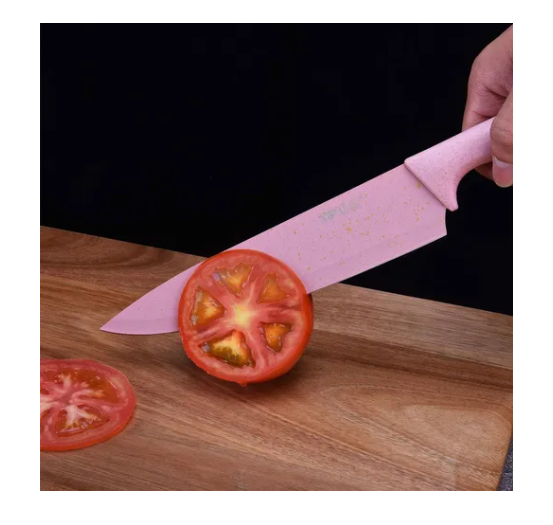 SET DE 6 CUCHILLOS DE ACERO INOXIDABLE 6 PIEZAS CON TIJERA DE COCINA - 3
