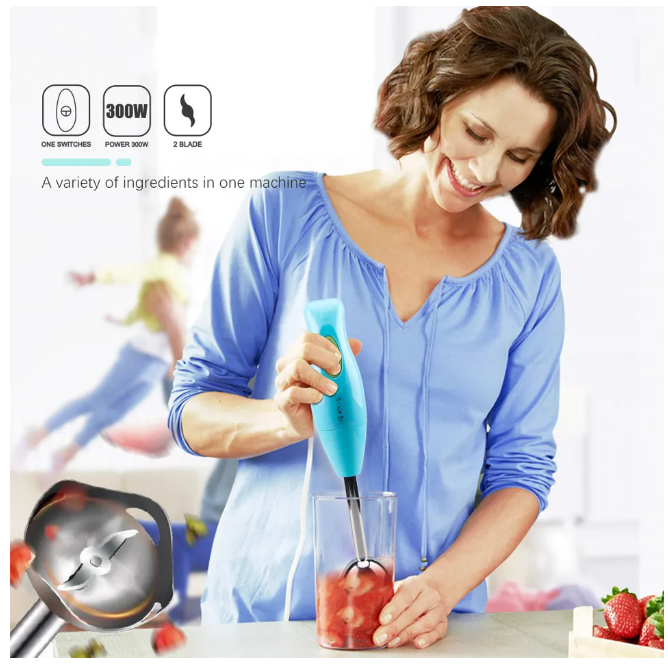MEZCLADORA DE ALIMENTOS ELÉCTRICA BATIDORA DE MANO DE INMERSIÓN - 6