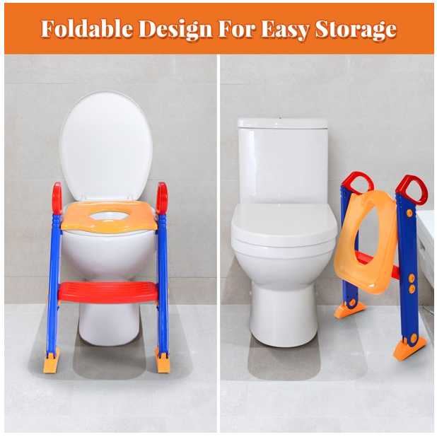 ASIENTO DE INODORO SILLA PARA NIÑOS PEQUEÑOS CON ESCALERA - 3