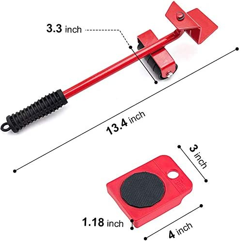 ELEVADOR MUEBLES ERGONÓMICO 4 RODILLOS APARATOS PESADOS 150KG ACERO - 5