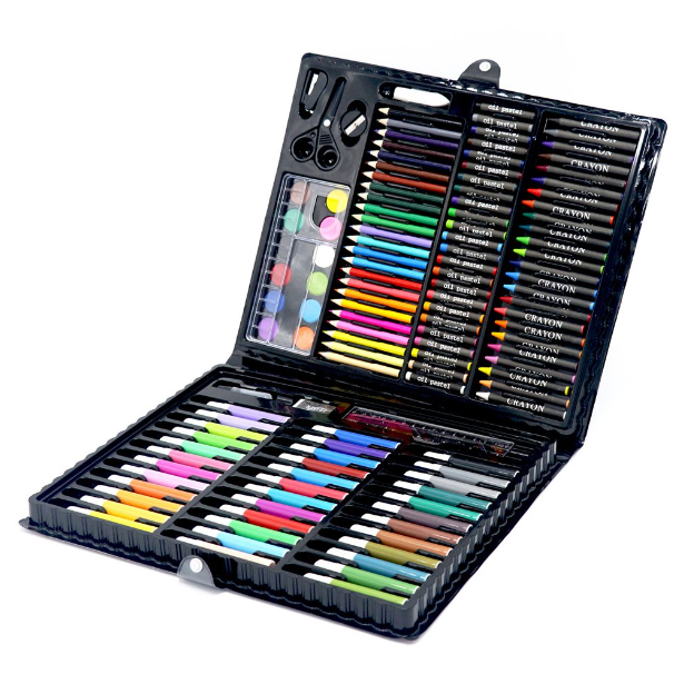 CONJUNTO DE ARTE CAJA DE 150 PIEZAS PARA NIÑOS NEGRO - 2